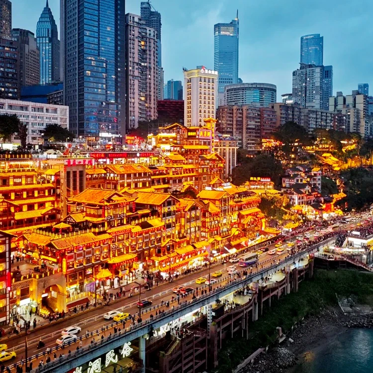 Chongqing Hongyadong Night View Wujiang Gallery Cruise Tour